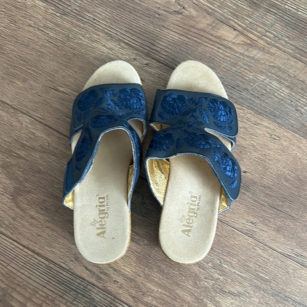 NWOB Alegria Blue Sandals Two-Strap Euro 41 size 10.5 - 11W